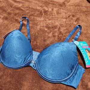 Vanity Fair Bra Size 36C Blue Convertible Push Up Bra Ego Boost
